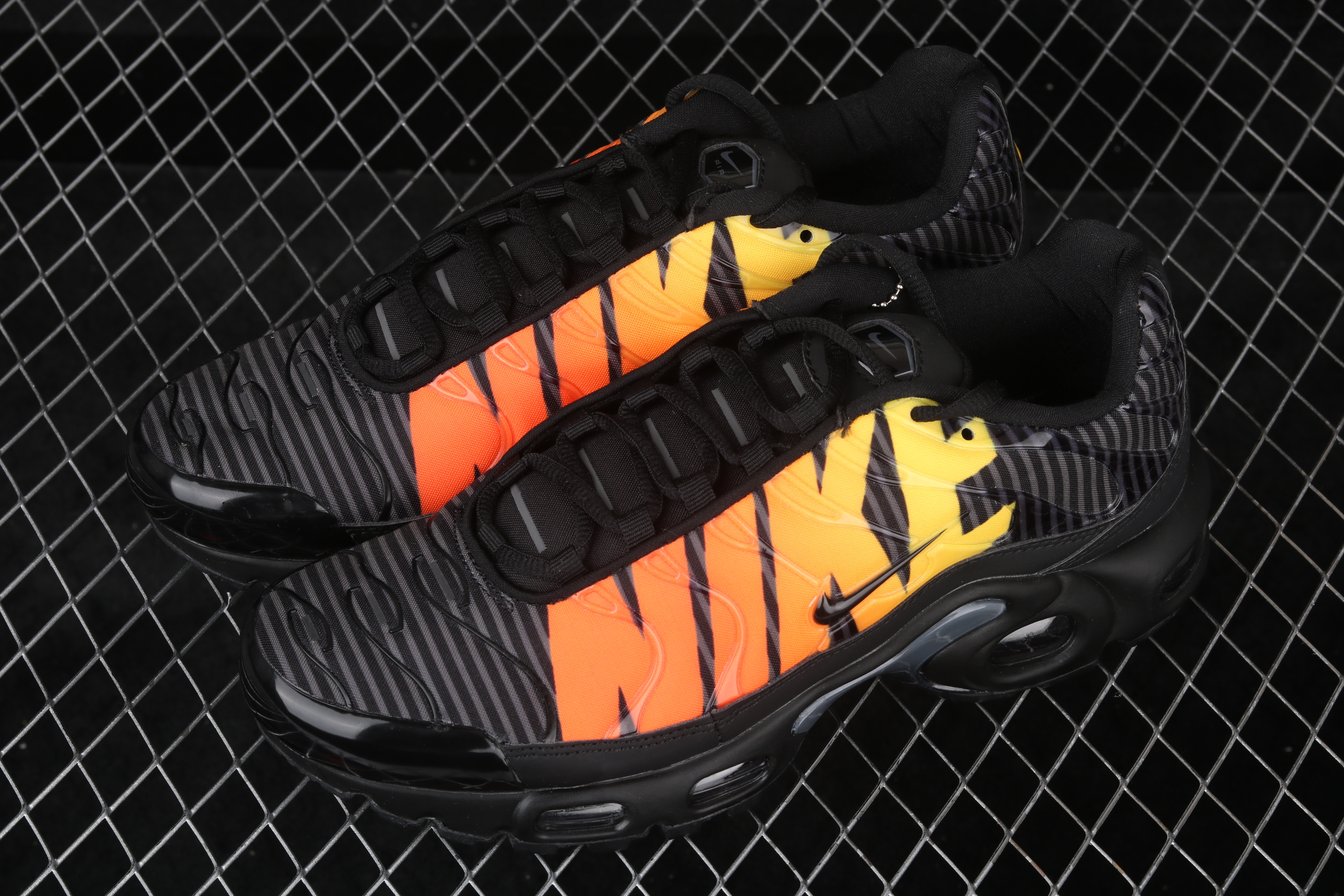 Nike Air Max PLUS TXT Black Orange Shoes - Click Image to Close